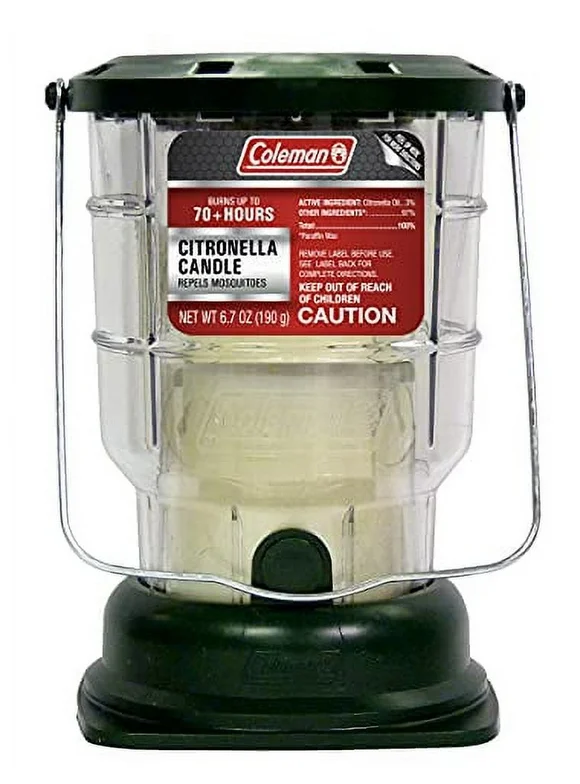 Coleman Citronella Candle Outdoor Lantern - 70+ Hours, 6.7 Ounce, Green
