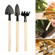 EEEkit Garden Tools Set, 3Pcs Heavy Duty Gardening Kit, Iron Hand Shovel, Rake and Spade, Gardening Supplies Gifts for Men Women Children