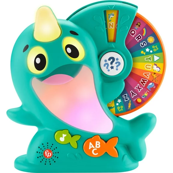 Fisher-Price Linkimals Narwhal Interactive Electronic Learning Toy for Toddlers with Lights & Music
