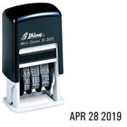 Shiny Self-Inking Rubber Date Stamp - S-300 - BLACK INK (42510-K)
