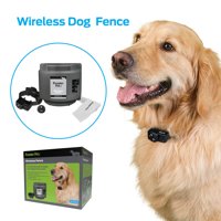 Premier Pet Wireless Fence for Dogs: .5 Acre Adjustable Circular Barrier, Wire-Free Electric Fence, Waterproof Collar, Tone & Static Correction, Portable, Expandable-Add Pets & Coverage Area