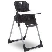 Little Folks Convertible 2-in-1 Evolve High Chair by Delta Children for Babies and Toddlers with Adjustable Height, Recline & Footrest - Dishwasher Safe Meal Tray, Black