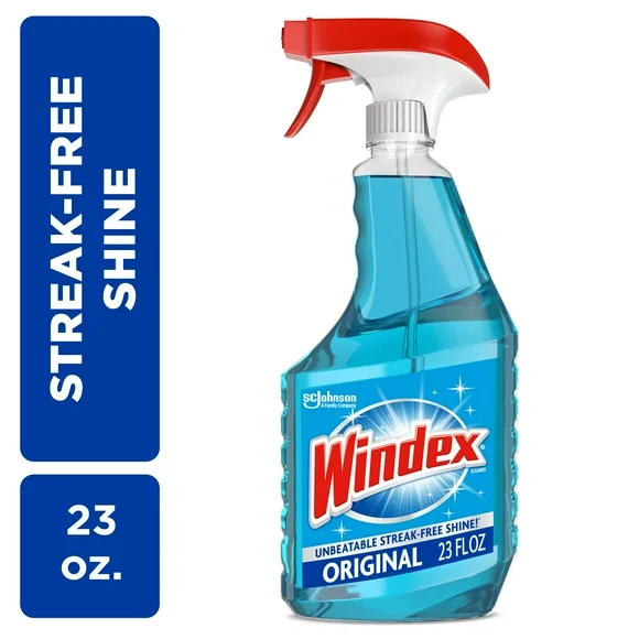 Windex Glass Window Cleaner, Original Blue, Spray Bottle, 23 fl oz