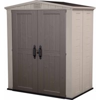 Keter Factor Resin Storage Shed (multiple sizes), All-Weather Plastic Outdoor Storage, Beige/Taupe
