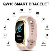 Women Smart Watch Heart Rate Monitor Waterproof Sport Wrist Watch for iPhone Android, Pink