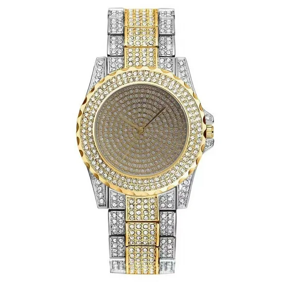 ArmCandy Womens Two-Tone Round Crystal Embellished Case And Band Quartz Watch