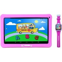 LINSAY 10" Kids Blue Funny Tablet with 1.5 Kids Smart Watch camera Selfie Blue Android 6.0