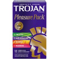 Trojan Pleasure Variety Pack Lubricated Condoms - 12 Count