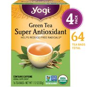 Yogi Tea, Green Tea Bags, Green Tea Super Antioxidant Tea, Helps Reduce Free Radicals, 16 Ct Tea Bags, Pack of 4