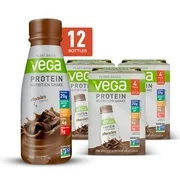 Vega Protein Nutrition Shake Chocolate 11floz (Pack Of 12) - Ready to Drink, Plant Based Vegan Protein, Gluten Free, Dairy Free, Soy Free, Vegetarian, Vitamins, Non GMO
