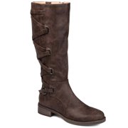 Brinley Co. Womens Extra Wide Calf Lace-up Detail Riding Boot