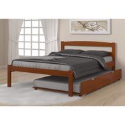 Donco Kids Econo Bed-Color:Light Espresso,Size:Full,Style:W/TWIN TRUNDLE BED