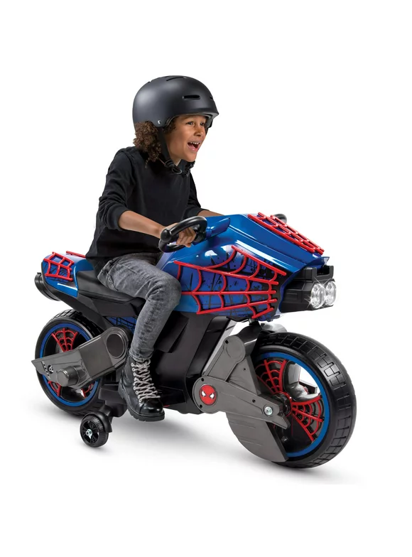 Marvel Spider-Man 6V Battery Powered Motorcycle Ride-on Toy for Boys, by Huffy