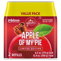 Glade Automatic Spray Refill 2 CT, Apple Of My Pie, 12.4 OZ. Total, Air Freshener Infused with Essential Oils