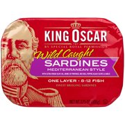 (3 Pack) King Oscar One Layer Mediterranean Style Sardines, 3.75 oz