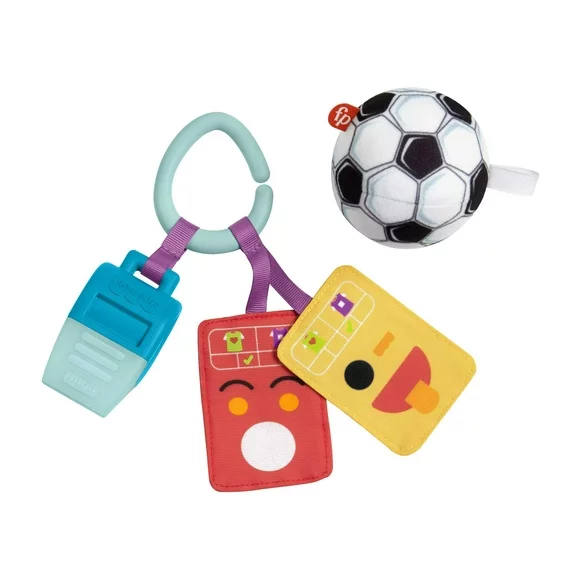 Fisher-Price Just for Kicks Gift Set Infant Rattle & Teether Toys with Plush Ball, 4 Pieces