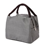 MABOTO Lunch Bag Stripe Tote Bag for Women Large Lunch Box Insulated Reusable Thermal Cooler Bag Work Picnic Travel Camping