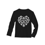 Tstars Mens Valentine's Day Love Funny Humor Shirt for Men Video Gamer Heart Gift Idea for Him Husband Long Sleeve T Shirt