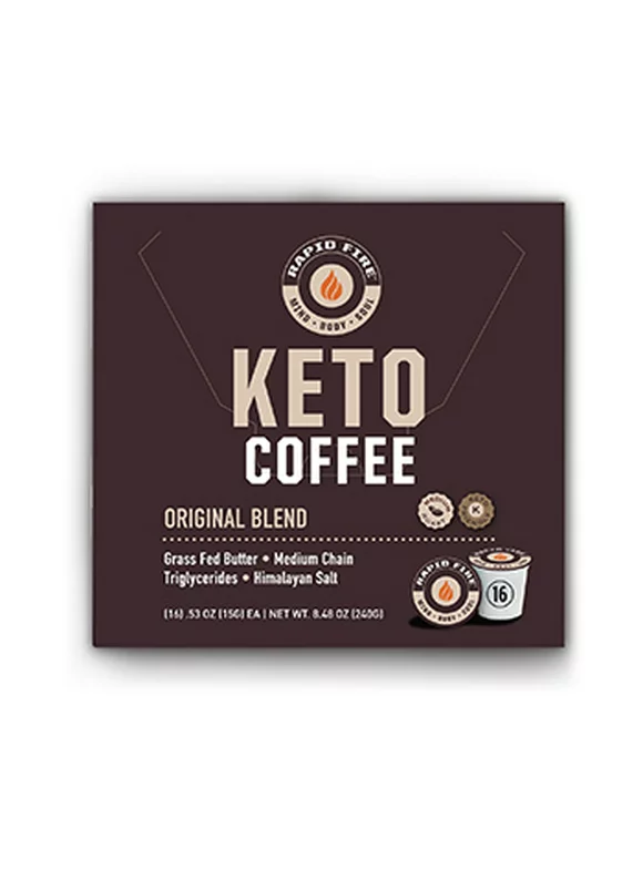 Rapid Fire Ketogenic Coffee Pods, Original Flavor, 8.48 oz., 16 Pods