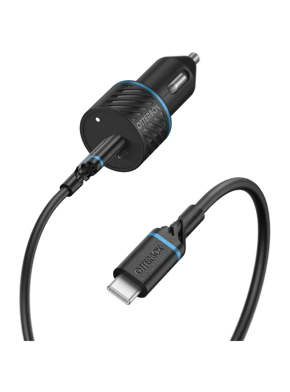 OtterBox Strive Series Fast Charge USB-C to USB-C Car Charging Kit - 20W Fast Charge Car Charger and 1M USB-C to USB-C Fast Charge Cable - Blue Night