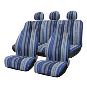 Universal Automotive Seat Protectors Baja Blanket Car Seat Covers Set of 7, Blue