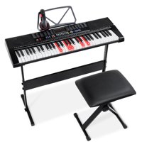 Best Choice Products 61-Key Beginners Electronic Keyboard Piano Set w/ LED, Lighted Keys, 3 Teaching Modes, Headphones