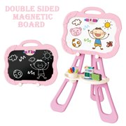 Pink Triangular Support Double Sided Magnetic Drawing Board Art Easel For Kids
