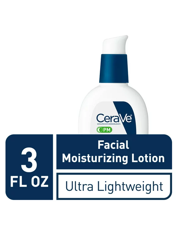 Cerave Facial Moisturizing Lotion, PM, Oil Free & Ultra Lightweight Face Lotion, 3 fl oz