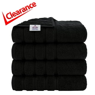 American Soft Linen Bath Towels 100% Turkish Cotton 4 Piece Luxury Bath Towel Sets for Bathroom - Black
