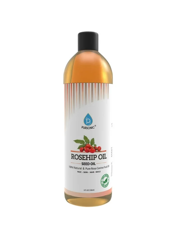 Pursonic RHO6 100% Pure Cold Pressed Premium Rosehip Seed Oil | 6 oz