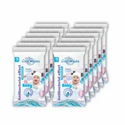 Sanitizing Wipes - Set of 12 Travel packs CoolWipes Baby Wipes with Plantain extract | Sanitizing, Moisturizing & Hypoallergenic Wipes for Hands & Full Body | 180 pcs total (Baby Wipes)
