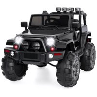 Best Choice Products 12V Kids Ride On Truck Car w/ Remote Control, 3 Speeds, Spring Suspension, LED Lights - Black