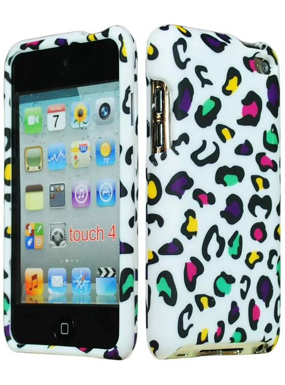 Design Rubberized Hard Case for Apple iPod Touch 4th Gen - Colorful Leopard