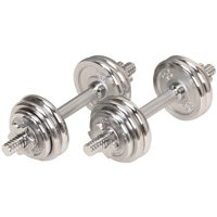 Sunny Health and Fitness 33 lb Chrome Dumbbell Set of 2 - NO. 014