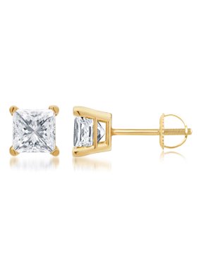 1/2 Carat T.W. Genuine Round White Diamond 14kt White Gold Stud Earrings, IGL Certified