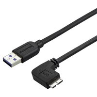 Startech.com 1m 3 Ft Slim Micro Usb 3.0 Cable - M/m - Usb 3.0 A To Right-angle Micro Usb - Usb 3.1 Gen 1 [5 Gbps] - Usb For Tablet, Hard Drive, Card Reader - 640 Mbps - 3.28 Ft - 1 Pack - (usb3au1mrs)