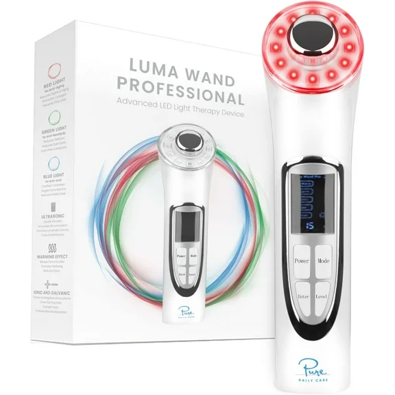 Pure Daily Care Luma Wand Professional - Advanced 5-in-1 Skin LED Light Therapy Therapy Wand