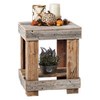 Del Hutson Reclaimed Wood End Table, Multiple Colors