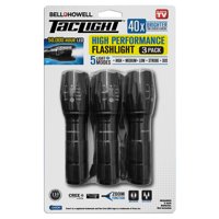 Bell + Howell Taclight Tactical Flashlight 3 Pack  Waterproof & Weatherproof Aircraft Grade Aluminum Construction, 5 Light Modes with 50,000 Hour Cree LEDs, 40x Brighter  As Seen on TV