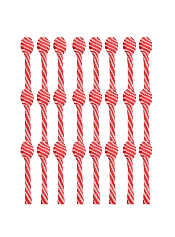 Candy Cane Spoon Edible Hard Candy Spoons Peppermint Flavor for Hot Chocolate Coffee Stirring Candies Christmas Holiday Stockings Birthday Party Favor 24ct (4 Boxes, 6ct each) & CUSTOM Storage Carrier