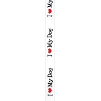 Offray, White & Red Love My Dog Craft Ribbon, 5/8-Inch x 12-Feet