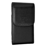 Samsung GALAXY S4 LARGE Premium High Quality Vertical Leather Pouch Holster with Magnetic Closure and Swivel Belt Clip - FITS w/ OTTERBOX CASE ON THE PHONE