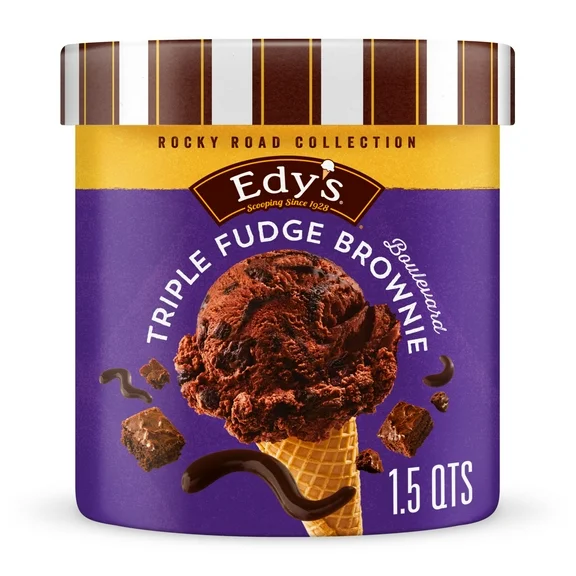 Edy's Dreyer's Ice Cream Rocky Road Collection Triple Fudge Brownie Boulevard, 48 oz