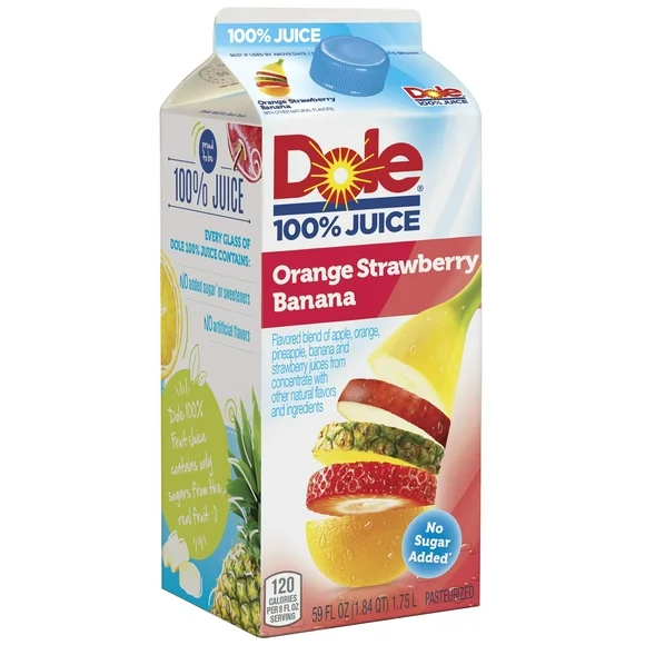Dole 100% Juice Flavored Blend Of Juices Orange Strawberry Banana 59 Fl Oz