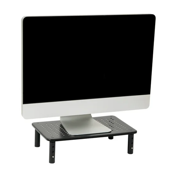 Mind Reader Rectangle Monitor Stand, Ventilated Metal for Computer, Laptop, Monitor, Black