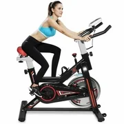 uhomepro Indoor Cycling Bike Exercise Bike Stationary for Home Gym, Fitness Exercise Bike with LCD Display Monitors, Bottle Holder, Adjustable Seat Stationary Bike Exercise Equipment 330 lb, Q13477