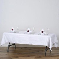 BalsaCircle 60" x 102" Rectangular Cotton Wedding Tablecloth Linens - White