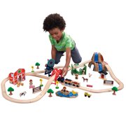 KidKraft KidKraft Wooden Farm Train Set with 75 Pieces Included, Children's Toy Vehicle Playset