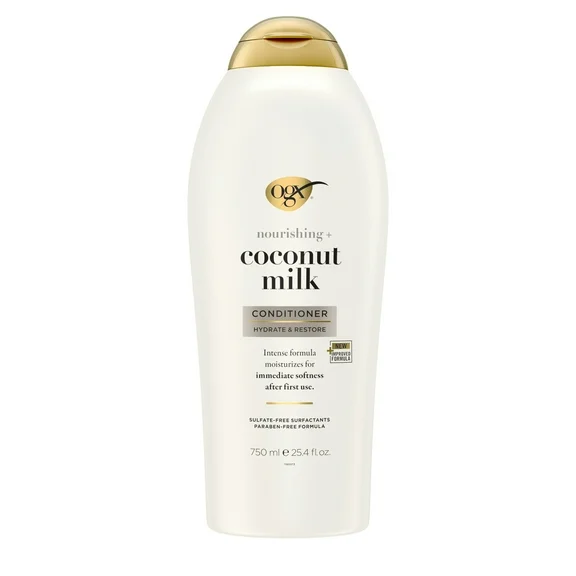 OGX Nourishing   Coconut Milk Moisturizing Daily Conditioner with Egg White Protein, 25.4 fl oz