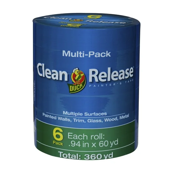 Duck Clean Release 0.94 in. x 60 yd. Blue Painter's Tape, 6 Rolls
